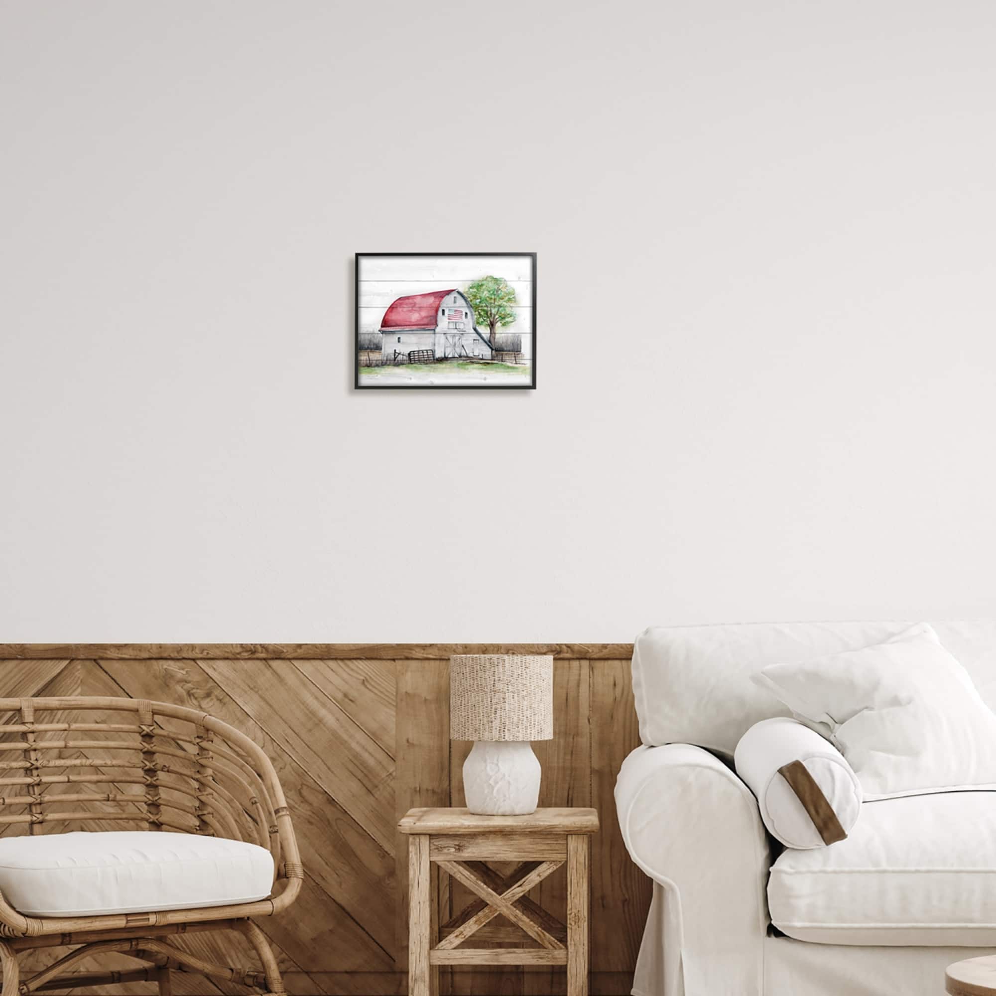 Stupell Industries Rustic Americana Barn Framed Giclee Art